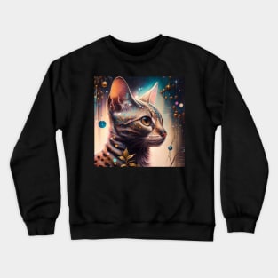 Bengal Cat In Magical World Crewneck Sweatshirt